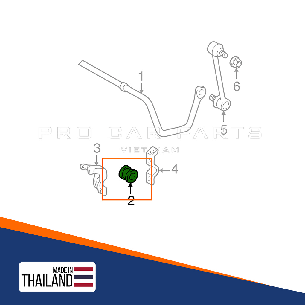 Vị trí cao su cân bằng sau Camry 2001-2006