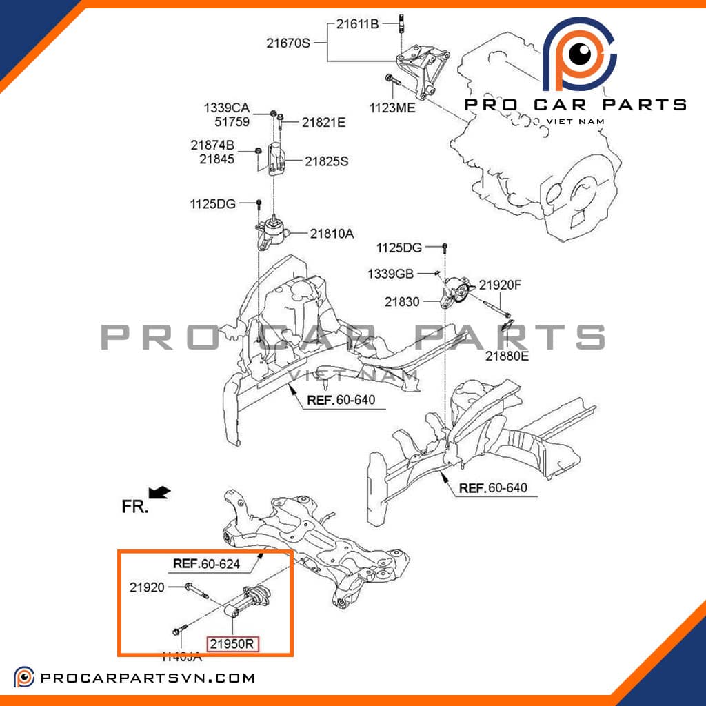 Chân máy trước Carens 1.6 2013-2016