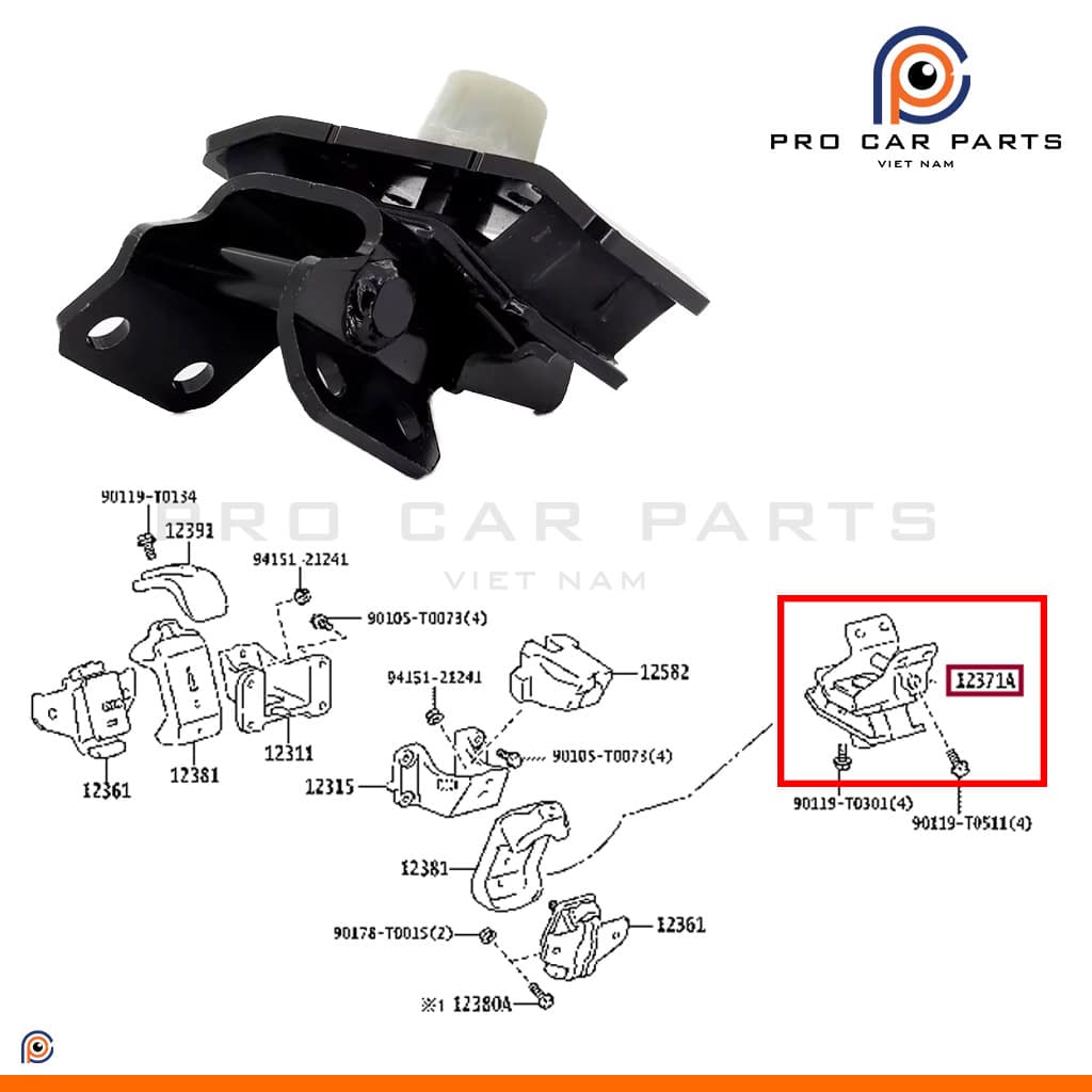 Cao su chân hộp số Innova 2016-2021