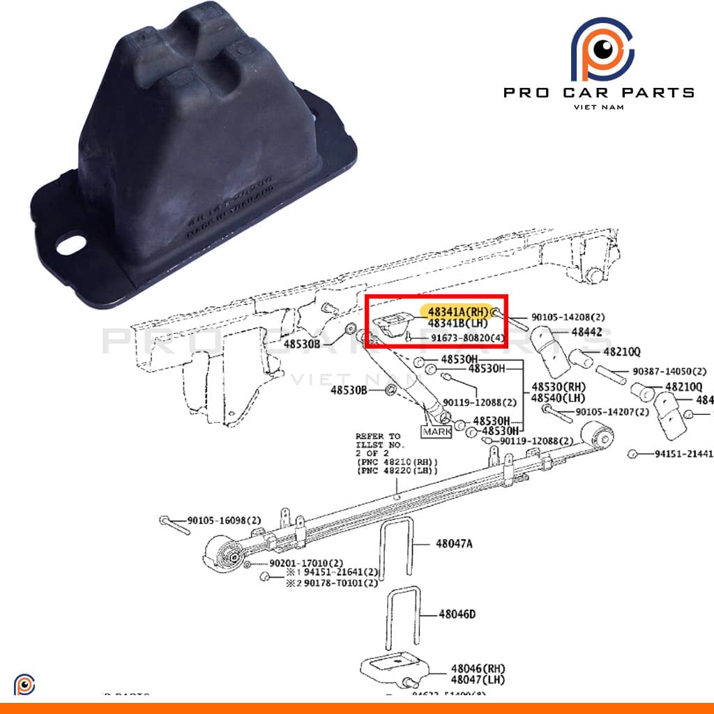 Cao su gối phuộc sau Hiace 2014-2019-