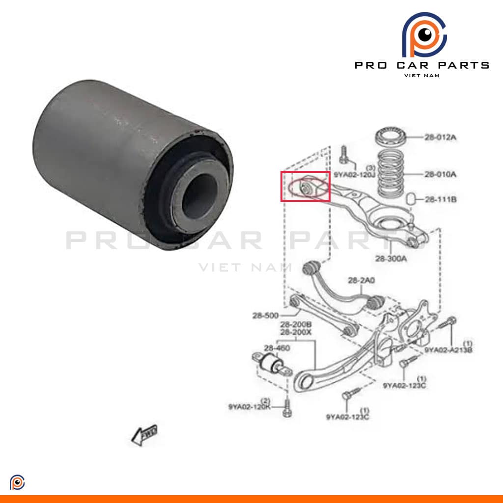 Cao su càng I sau Mazda 3 2003-2013 (Bệ đỡ lò xo) - Cục phía trong