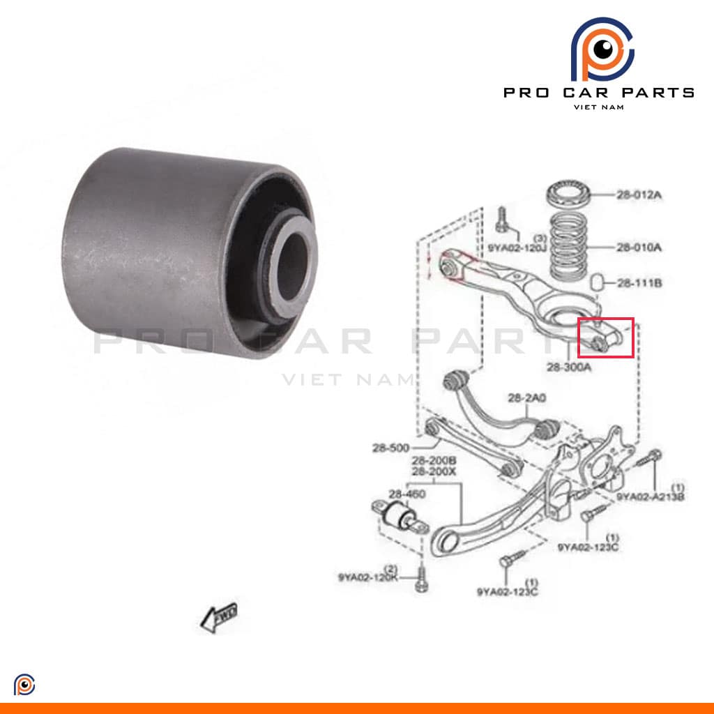 Cao su càng I sau Mazda 3 2003-2013 (Bệ đỡ lò xo) - Cục phía ngoài
