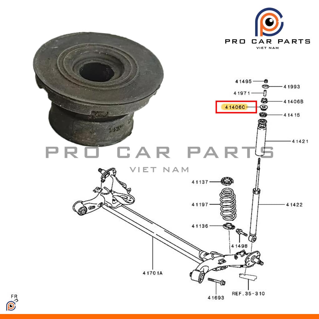 Cao su đệm phuộc sau duoi Mirage 2012-2019