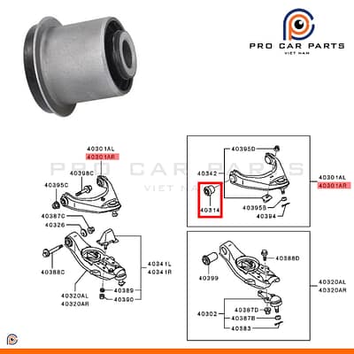 Cao su càng A trên Triton 2015- 2WD (1 Cầu)