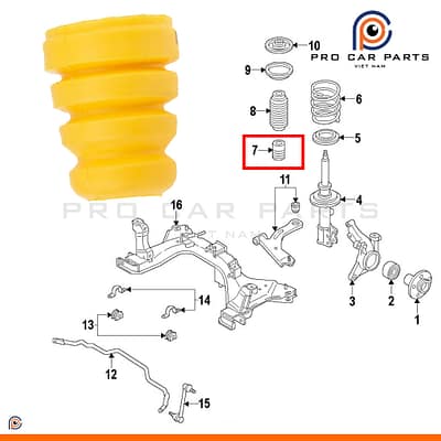 Cao su tăm bông phuộc trước Mazda 2 2007-2014 (DE)