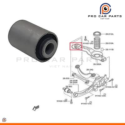 Cao su càng I sau Mazda 3 2003-2013 (Bệ đỡ lò xo) - Cục phía trong