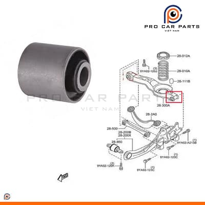Cao su càng I sau Mazda 3 2003-2013 (Bệ đỡ lò xo) - Cục phía ngoài